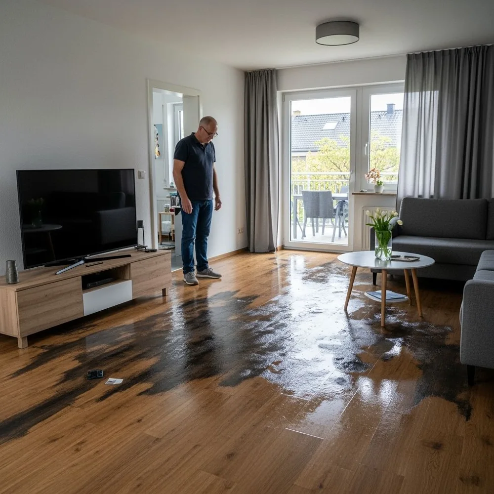 Water damage reference image 5: affected interior or flooring